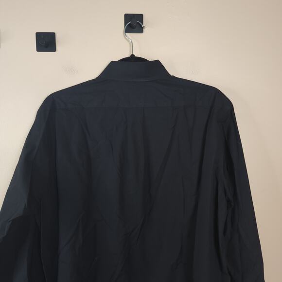 Paul Fredrick Long Sleeve Button Down Shirt in Black 100% Cotton Size 15 32 - Picture 6 of 8